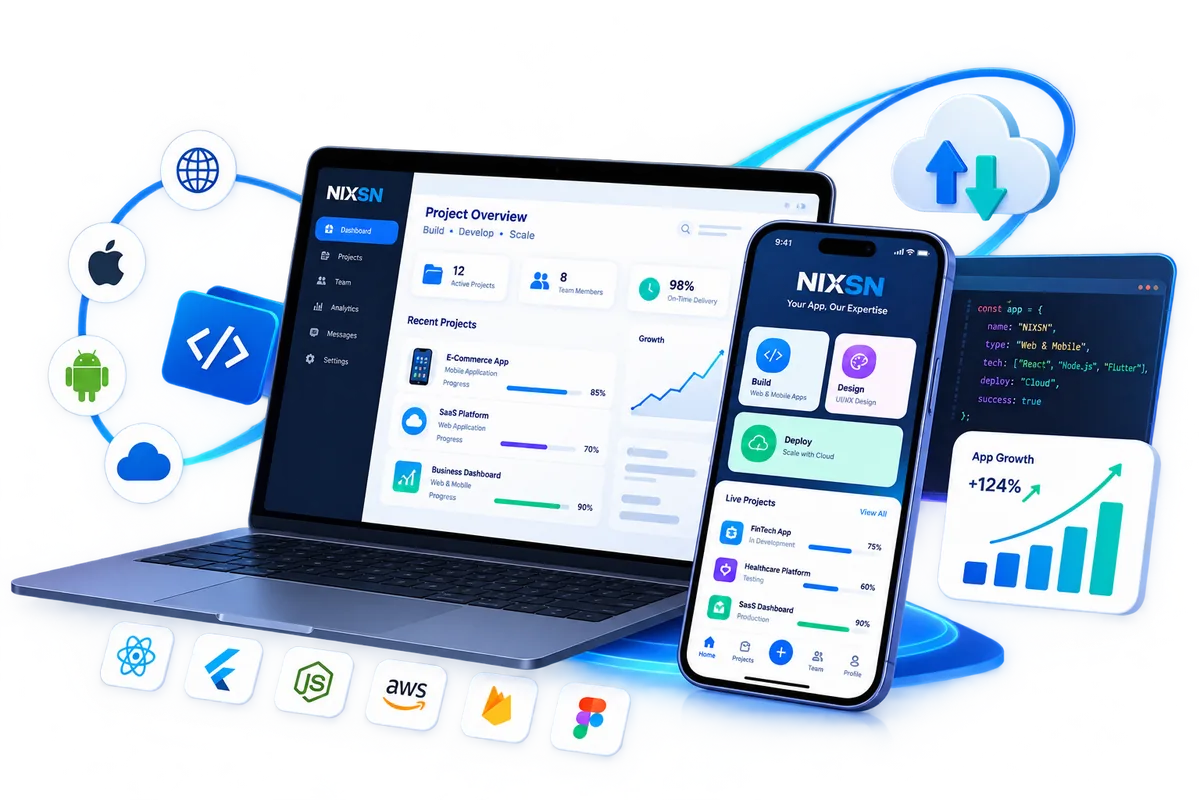 Nixsn web, mobile and SaaS application development