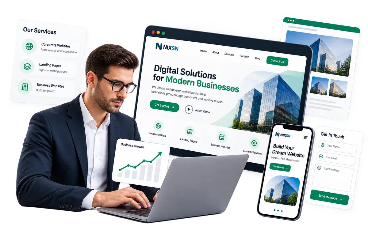 Business, corporate and landing page website development